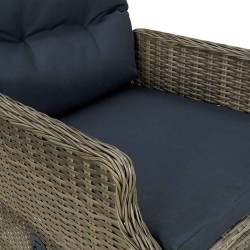 Chaise inclinable de jardin avec coussins Résine tressée Marron 558515558515