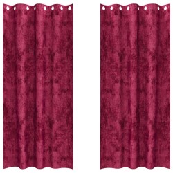 Rideaux en velours 2 pcs Rouge bordeaux 225 x 140 cm Velours 558516558516