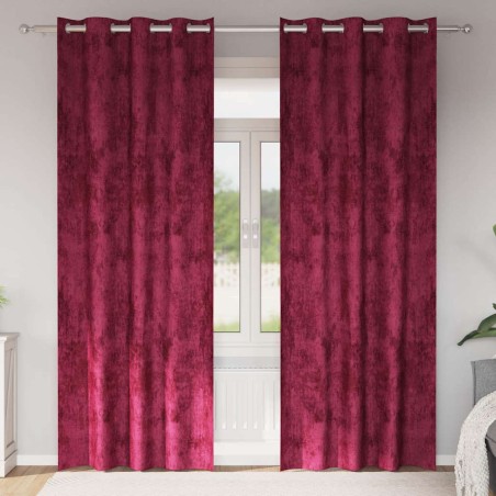 Rideaux en velours 2 pcs Rouge bordeaux 245 x 140 cm Velours 558517558517