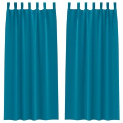 Rideaux occultants avec anneaux 2 pcs Turquoise 260 x 140 cm 558523558523