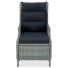 Chaise inclinable de jardin tabouret Résine tressée Gris clair 558526558526