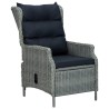 Chaise inclinable de jardin tabouret Résine tressée Gris clair 558526558526