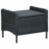 Chaise inclinable de jardin tabouret résine tressée gris foncé 558527558527