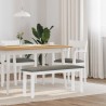 Banc 110 cm blanc bois massif caoutchouc 558528558528