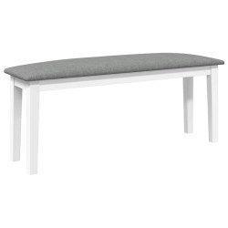 Banc 110 cm blanc bois massif caoutchouc 558528558528