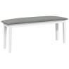 Banc 110 cm blanc bois massif caoutchouc 558528558528