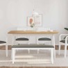 Banc 110 cm blanc bois massif caoutchouc 558528558528
