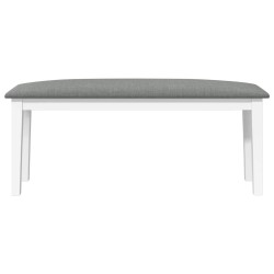 Banc 110 cm blanc bois massif caoutchouc 558528558528
