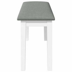 Banc 110 cm blanc bois massif caoutchouc 558528558528