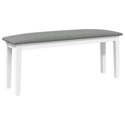 Banc 110 cm blanc bois massif caoutchouc 558528558528