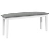 Banc 110 cm blanc bois massif caoutchouc 558528558528