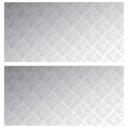 Nez de marche Rectangulaire 2 pcs Argenté 100 x 50 cm Aluminium 558530558530