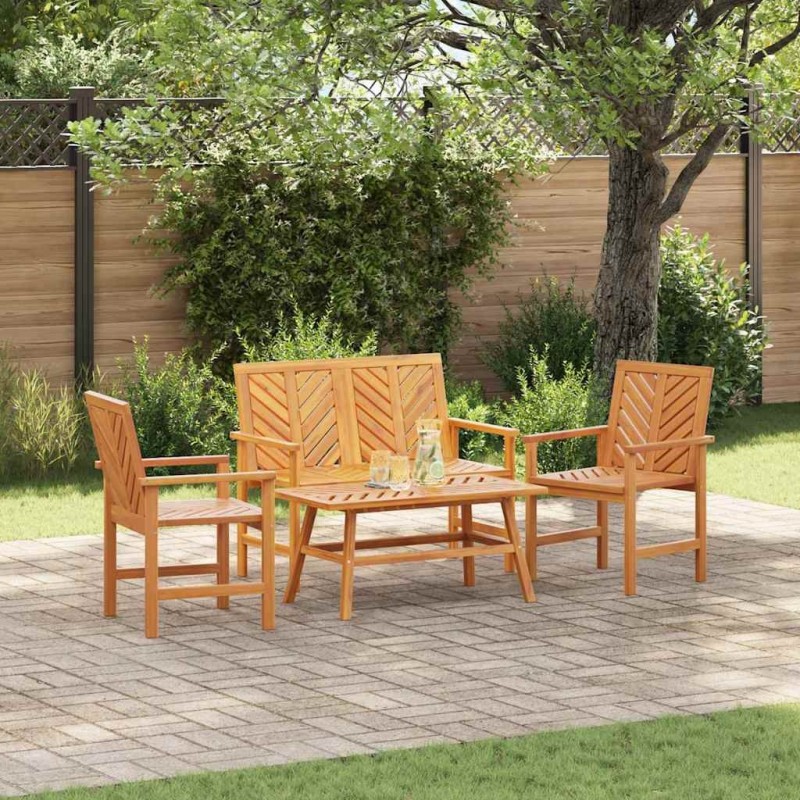 Ensemble de salon de jardin 4 pcs Marron Bois d'Acacia Massif 558539558539