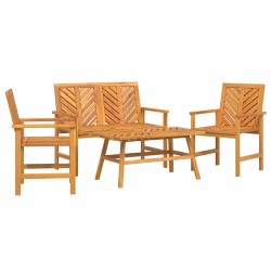Ensemble de salon de jardin 4 pcs Marron Bois d'Acacia Massif 558539558539