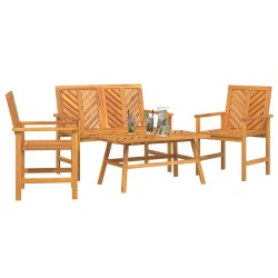Ensemble de salon de jardin 4 pcs Marron Bois d'Acacia Massif 558539558539