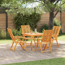 Ensemble de salle à manger pour jardin 5 pcs Marron 558540558540