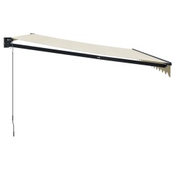 Auvent rétractable crème 4,5x3 m tissu et aluminium 558545558545