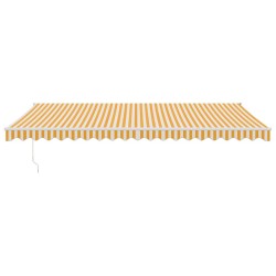 Auvent rétractable automatique jaune et blanc 5x3 m 558546558546