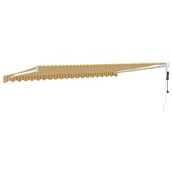 Auvent rétractable automatique jaune et blanc 5x3 m 558546558546