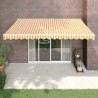 Auvent rétractable automatique jaune et blanc 4,5x3 m 558547558547