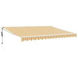 Auvent rétractable automatique jaune et blanc 4,5x3 m 558547558547