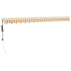 Auvent rétractable automatique jaune et blanc 4,5x3 m 558547558547