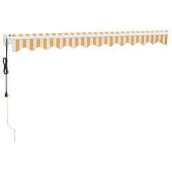 Auvent rétractable automatique jaune et blanc 3,5x2,5 m 558548558548