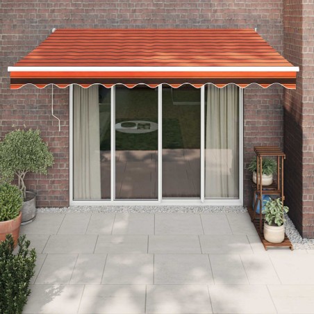 Auvent rétractable automatique orange et marron 3x2,5 m 558549558549