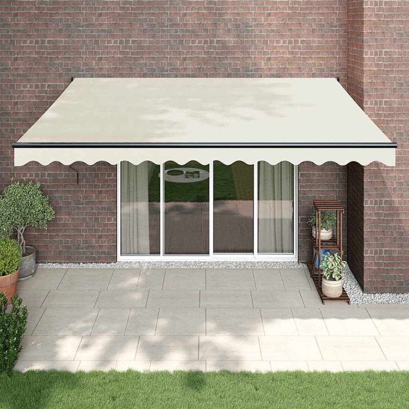 Auvent rétractable crème 4x3 m tissu et aluminium 558550558550