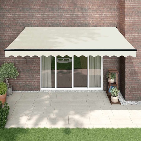 Auvent rétractable crème 4x3 m tissu et aluminium 558550558550