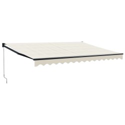 Auvent rétractable crème 4x3 m tissu et aluminium 558550558550