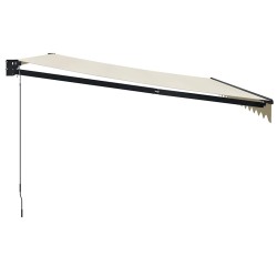 Auvent rétractable crème 4x3 m tissu et aluminium 558550558550