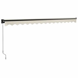 Auvent rétractable crème 4x3 m tissu et aluminium 558550558550