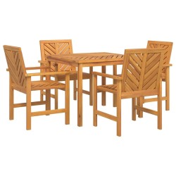 Ensemble de salle à manger pour jardin 5 pcs Marron 558552558552
