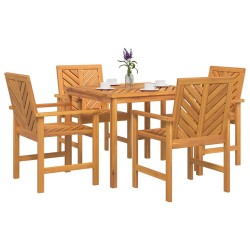 Ensemble de salle à manger pour jardin 5 pcs Marron 558552558552