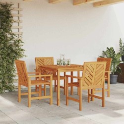 Ensemble de salle à manger pour jardin 5 pcs Marron 558552558552
