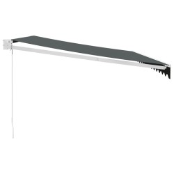 Auvent rétractable anthracite 4x3 m tissu et aluminium 558559558559