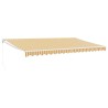 Auvent rétractable jaune et blanc 5x3 m tissu et aluminium 558564558564
