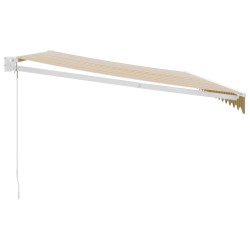 Auvent rétractable jaune et blanc 5x3 m tissu et aluminium 558564558564