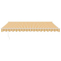 Auvent rétractable jaune et blanc 4,5x3 m tissu et aluminium 558566558566