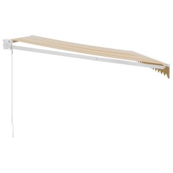 Auvent rétractable jaune et blanc 4,5x3 m tissu et aluminium 558566558566