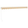 Auvent rétractable jaune et blanc 4,5x3 m tissu et aluminium 558566558566