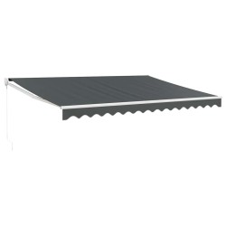 Auvent rétractable anthracite 4,5x3 m tissu et aluminium 558567558567