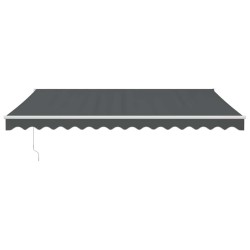Auvent rétractable anthracite 4,5x3 m tissu et aluminium 558567558567