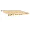 Auvent rétractable jaune et blanc 4x3 m tissu et aluminium 558568558568