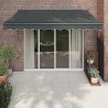 Auvent rétractable anthracite 3x2,5 m tissu et aluminium 558588558588