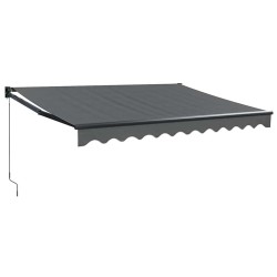 Auvent rétractable anthracite 3x2,5 m tissu et aluminium 558588558588