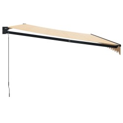 Auvent rétractable jaune et blanc 5x3 m tissu et aluminium 558594558594