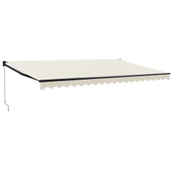 Auvent rétractable crème 5x3 m tissu et aluminium 558595558595