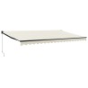 Auvent rétractable crème 5x3 m tissu et aluminium 558595558595